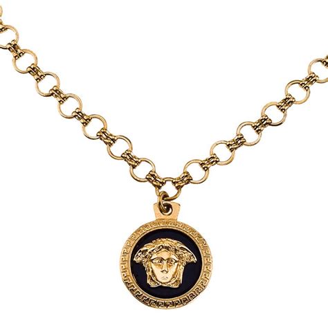 vintage versace medusa necklace|versace medusa medallion necklace.